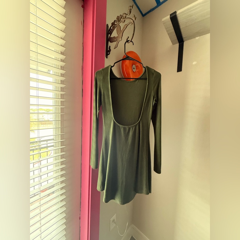 Open Back Long- Sleeve Free People Mini Dress